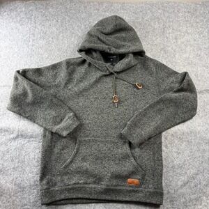 Quicksilver Men's Size Large Casual Knit Sweater Hoodie Pullover Surf Gray
